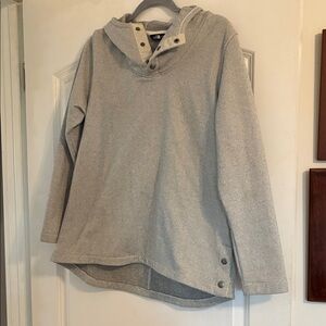 North Face Gray Hooded Sweater/Fleece - L